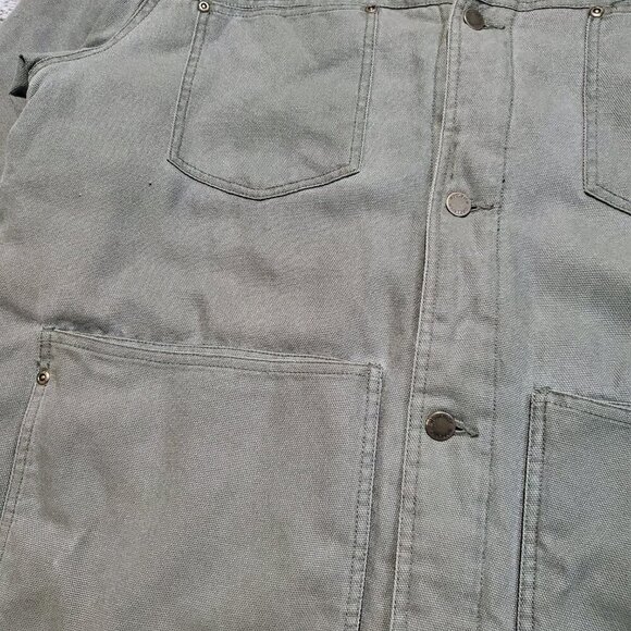 Woolrich Olive Green Flannel Lined Button Front Outdoor Chore Jacket - XL - Picture 6 of 12